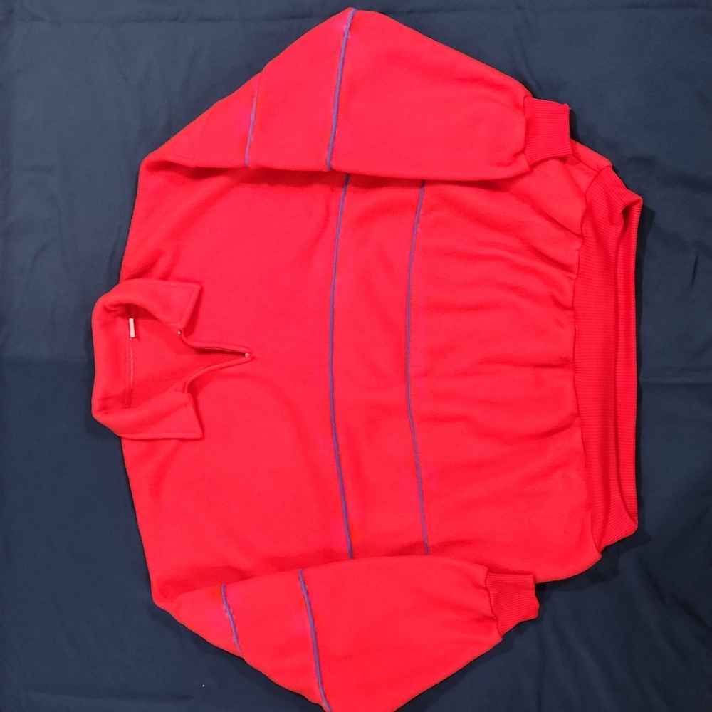 Vintage men's red fleece pullover, size XXL